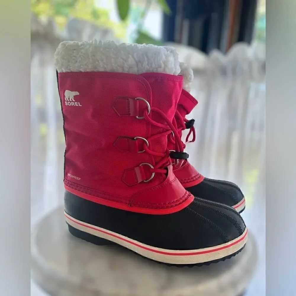 Sorel Yoot Pac Waterproof Nylon Winter Snow Boots Bright Rose Size 4
